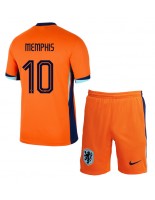 Holandsko Memphis Depay #10 Domácí dres pro děti ME 2024 Krátký Rukáv (+ trenýrky)